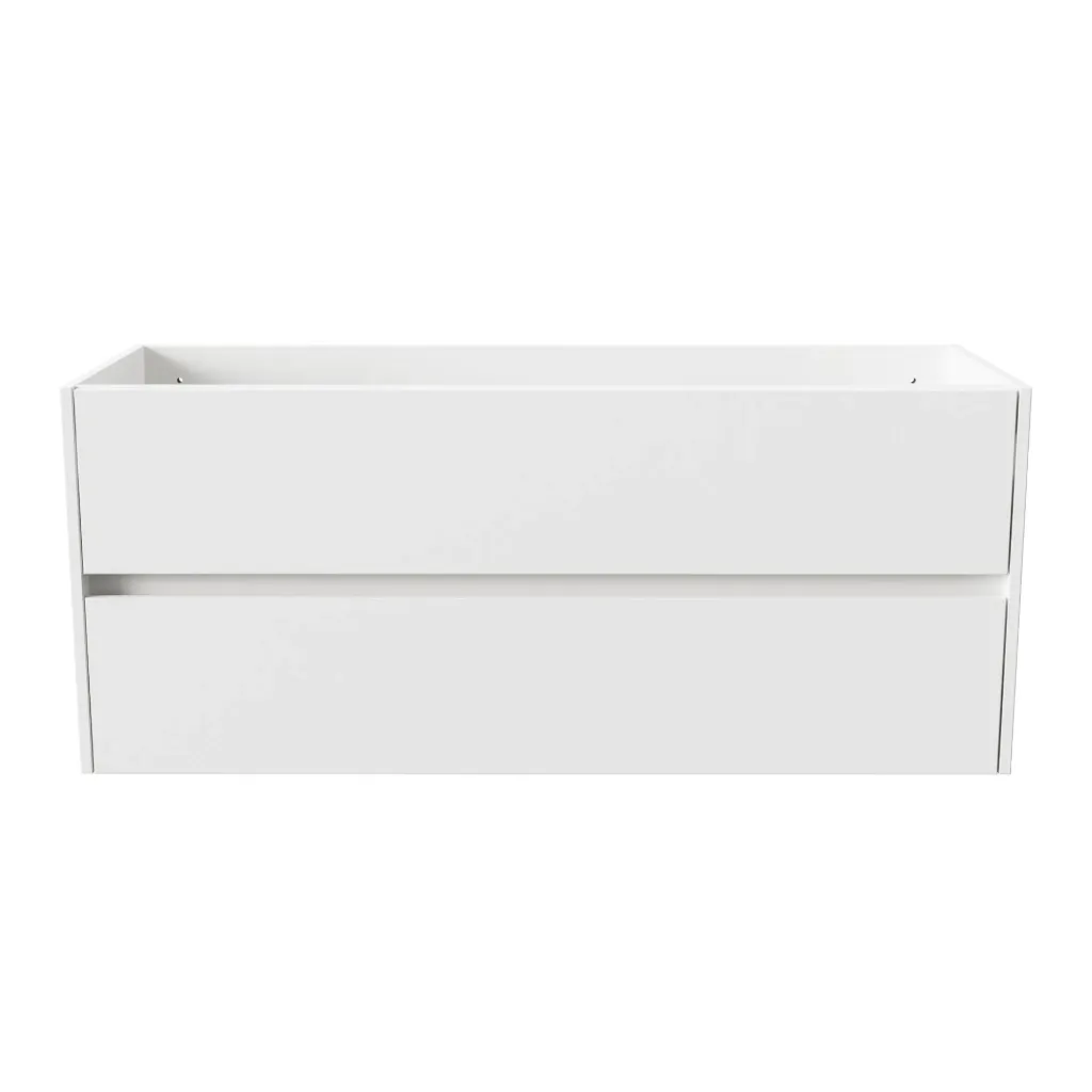[KEY2428-120] ALONI HAYAT WASTAFELONDERKAST - 2 LADES - SOFTCLOSE - GREEPLOOS - 119,5X50X45 CM - GLANZEND WIT