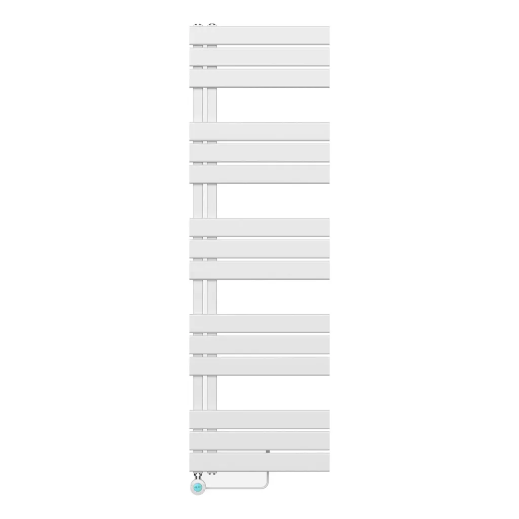 BELRAD ELEKTRISCHE HANDDOEKDROGER - MET DIGITALE, PROGRAMEERBARE THERMOSTAAT - AANSLUITING LINKS - 755W - 1600X500 MM - WIT