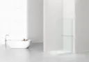 CURVY INLOOPDOUCHE MET HANDDOEKHOUDER - GEBOGEN - MET ANTI-KALKBEHANDELING - OMKEERBAAR - 8MM VEILIGHEIDSGLAS - 120X200CM - CHROOM - HELDER GLAS