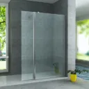 ALONI ZIJWAND INLOOPDOUCHE - DRAAIBAAR - 300X2000MM - CHROOM - HELDER GLAS