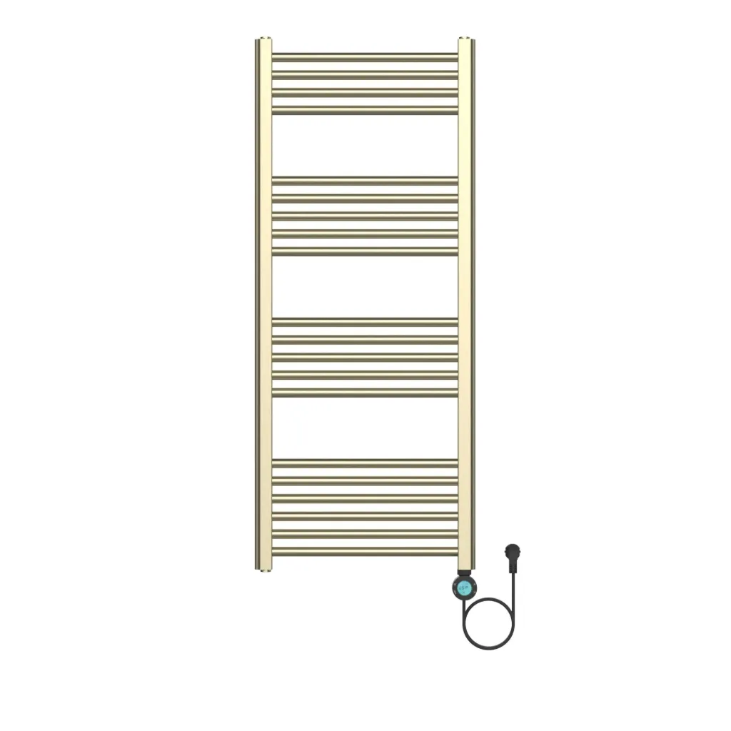 [BEGO1200500] BELRAD ELEKTRISCHE HANDDOEKDROGER - MET DIGITALE, PROGRAMEERBARE THERMOSTAAT - SMART WIFI - AANSLUITING RECHTS - 700W - 1200X500 MM - GEBORSTELD GOUD