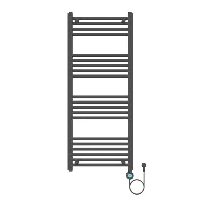 [BEZWF1200500] BELRAD ELEKTRISCHE HANDDOEKDROGER - MET DIGITALE, PROGRAMEERBARE THERMOSTAAT - SMART WIFI - AANSLUITING RECHTS - 700W - 1200X500 MM - MAT ZWART