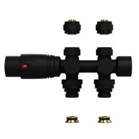 [BLR303] BELRAD RADIATORKRAAN - THERMOSTATISCH - MIDDENAANSLUITING - MUUR-EN VLOERAANSLUITING - MAT ZWART