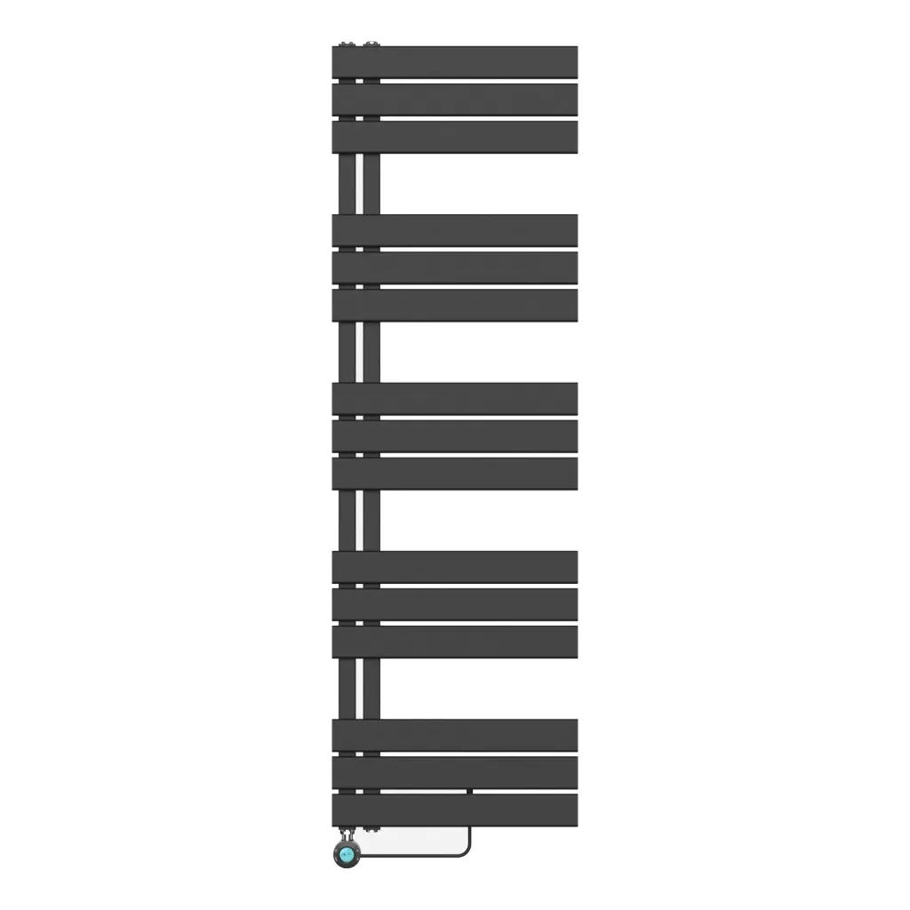 BELRAD ELEKTRISCHE HANDDOEKDROGER - MET DIGITALE, PROGRAMEERBARE THERMOSTAAT - AANSLUITING LINKS - 755W - 1600X500 MM - MAT ZWART