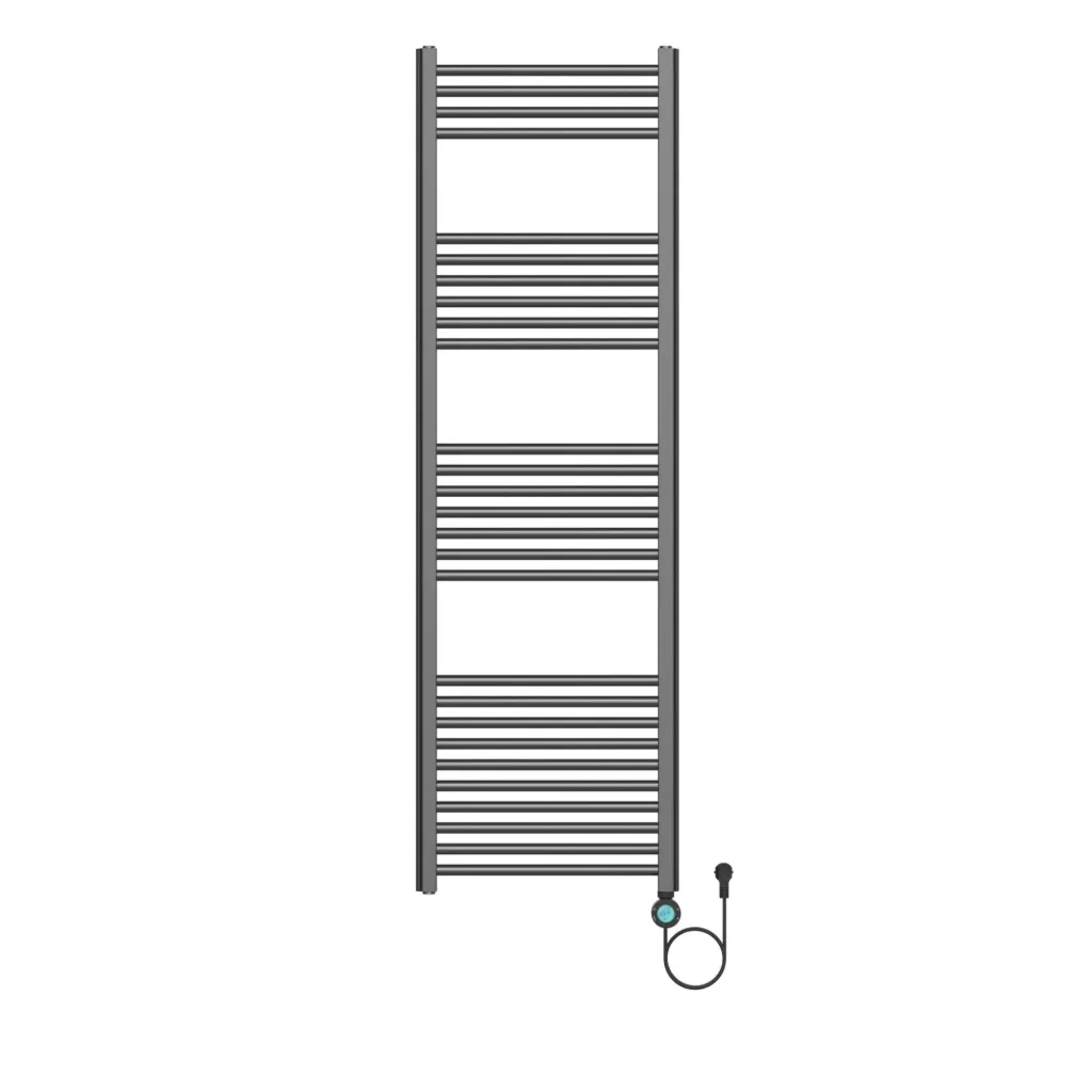 BELRAD ELEKTRISCHE HANDDOEKDROGER - MET DIGITALE, PROGRAMEERBARE THERMOSTAAT - SMART WIFI - AANSLUITING RECHTS - 900W - 1600X500 MM - GUNMETAL