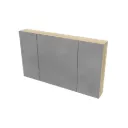 HAYAT SPIEGELKAST - 3 ASSYMETRISCHE, ENKELZIJDIGE SPIEGELDEUREN - 6 IN HOOGTE VERSTELBARE LEGPLANKEN - 120X70X15CM - EIK