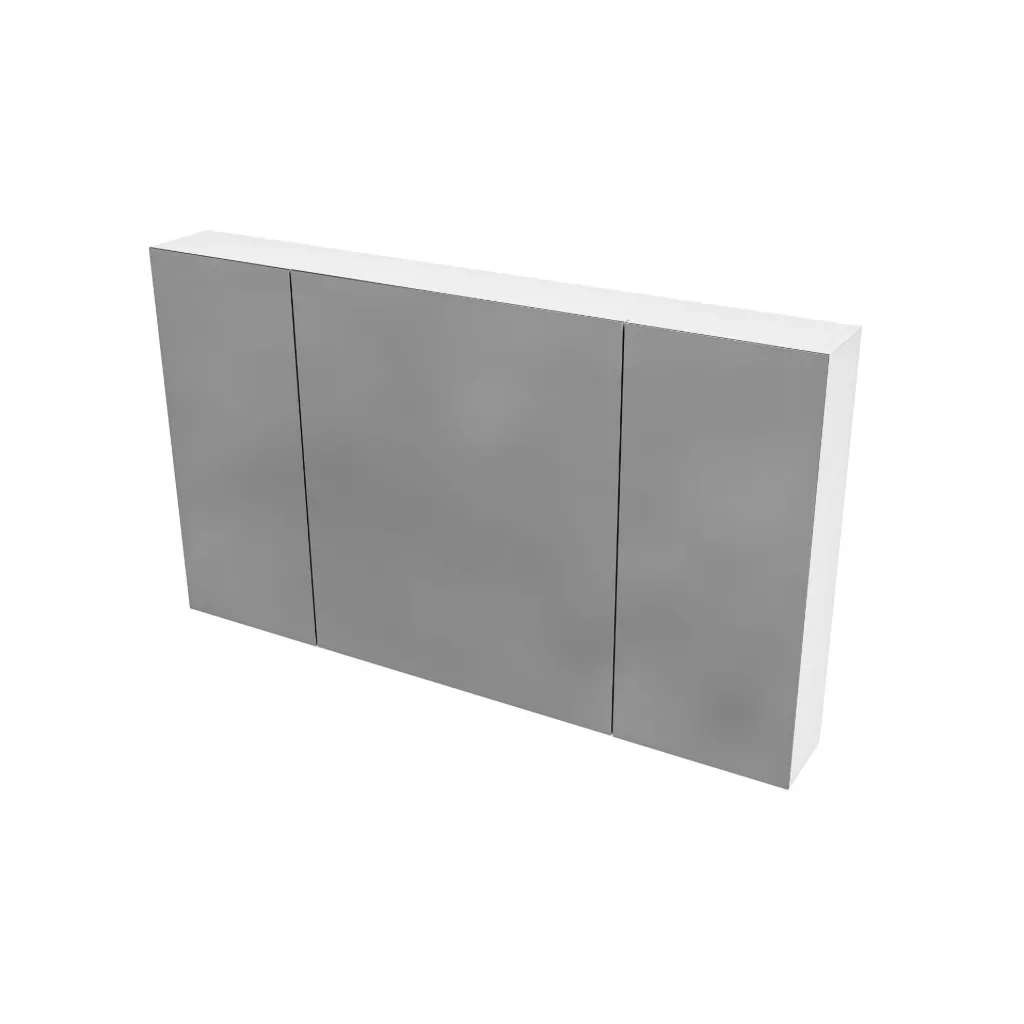 [HYT120.WIT] HAYAT SPIEGELKAST - 3 ASSYMETRISCHE, ENKELZIJDIGE SPIEGELDEUREN - 6 IN HOOGTE VERSTELBARE LEGPLANKEN - 120X70X15CM - GLANZEND WIT