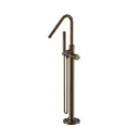 STRIA BADMENGKRAAN - VRIJSTAAND - THERMOSTATISCH - MET HANDDOUCHE EN DOUCHESLANG - KNOPPEN MET RIBBELSTRUCTUUR - BELGAQUA - BRUIN BRONS (PVD)
