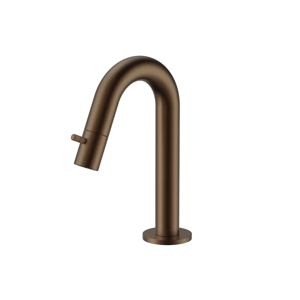 [PRM9115-BB] STRIA KOUDWATERKRAAN - GEBOGEN UITLOOP - ZONDER AFVOERPLUG - BRUIN BRONS (PVD)