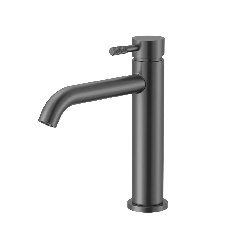 [PRM1011-GG] STRIA WASTAFELMENGKRAAN - COLD START - HENDEL MET VERFIJNDE RIBBELSTRUCTUUR - ZONDER AFVOERPLUG - GUNMETAL (PVD)