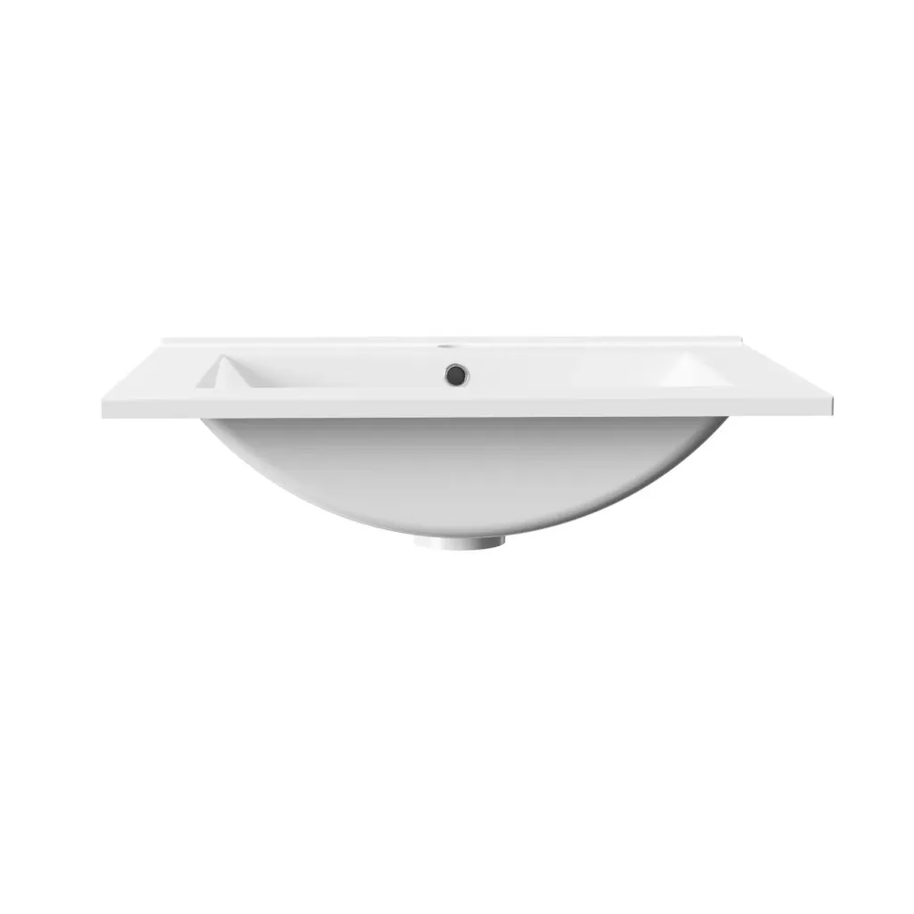 [PB-KEY-60] ALONI HAYAT WASTAFEL - 1 WASBAK - MET OVERLOOP - 1 KRAANGAT - KUNSTMARMER - 60X1,5X45 CM - GLANZEND WIT