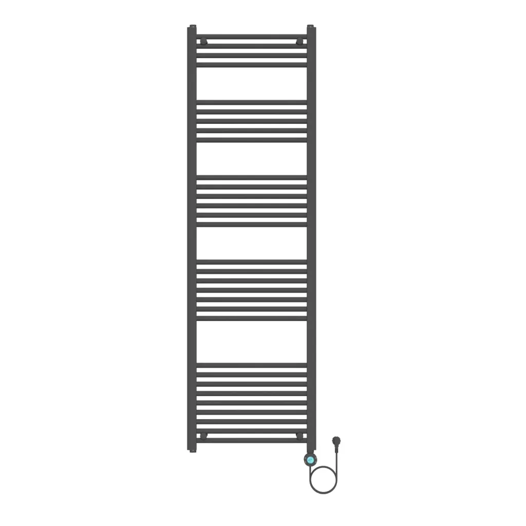 [BEZWF1800550] BELRAD ELEKTRISCHE HANDDOEKDROGER - MET DIGITALE, PROGRAMEERBARE THERMOSTAAT - SMART WIFI - AANSLUITING RECHTS - 1000W - 1800X550 MM - MAT ZWART