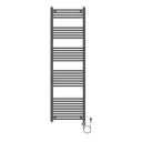 BELRAD ELEKTRISCHE HANDDOEKDROGER - MET DIGITALE, PROGRAMEERBARE THERMOSTAAT - SMART WIFI - AANSLUITING RECHTS - 1000W - 1800X550 MM - MAT ZWART