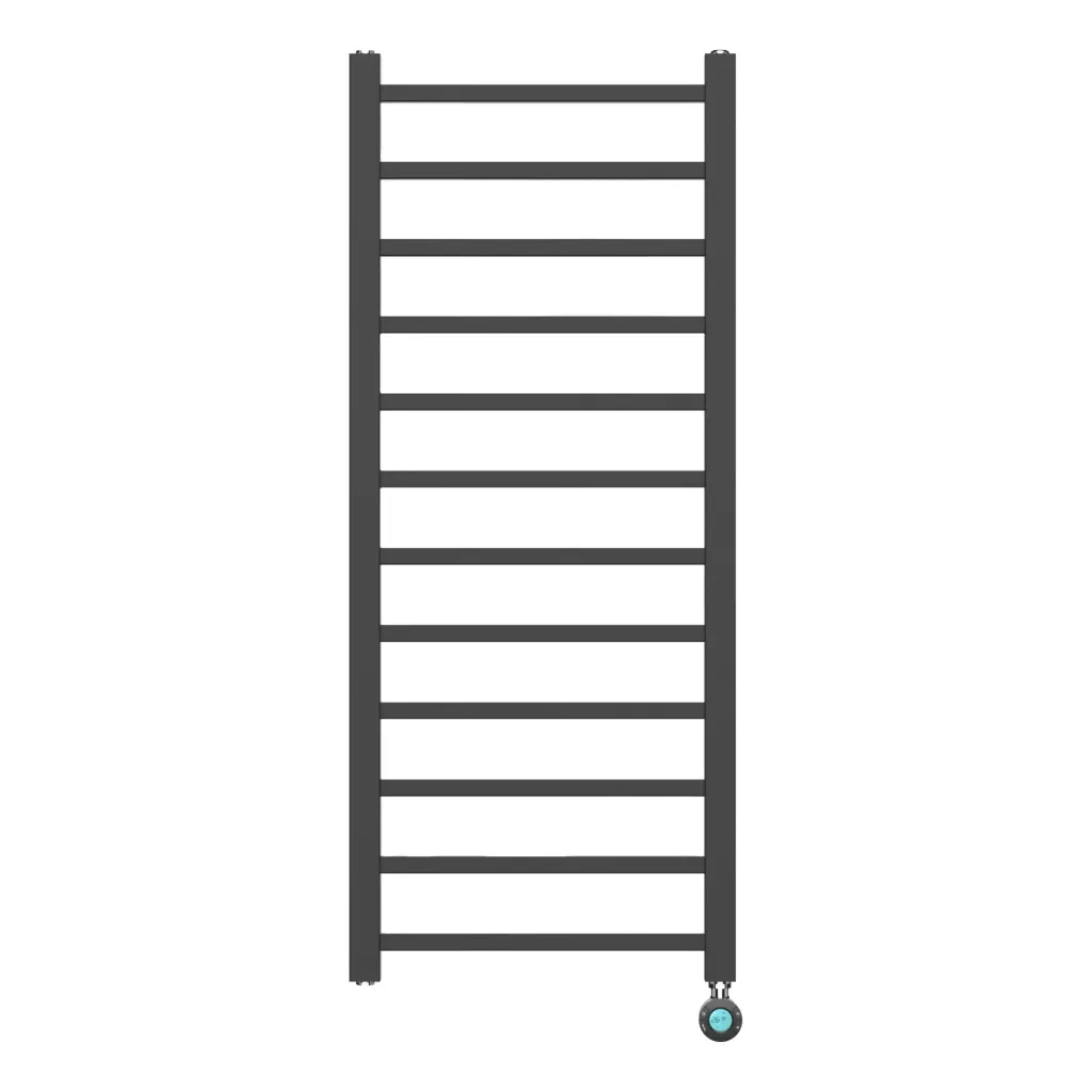 [BESZE1200500] BELRAD ELEKTRISCHE HANDDOEKDROGER - MET DIGITALE, PROGRAMEERBARE THERMOSTAAT - AANSLUITING RECHTS - 413W - 1200X500 MM - MAT ZWART