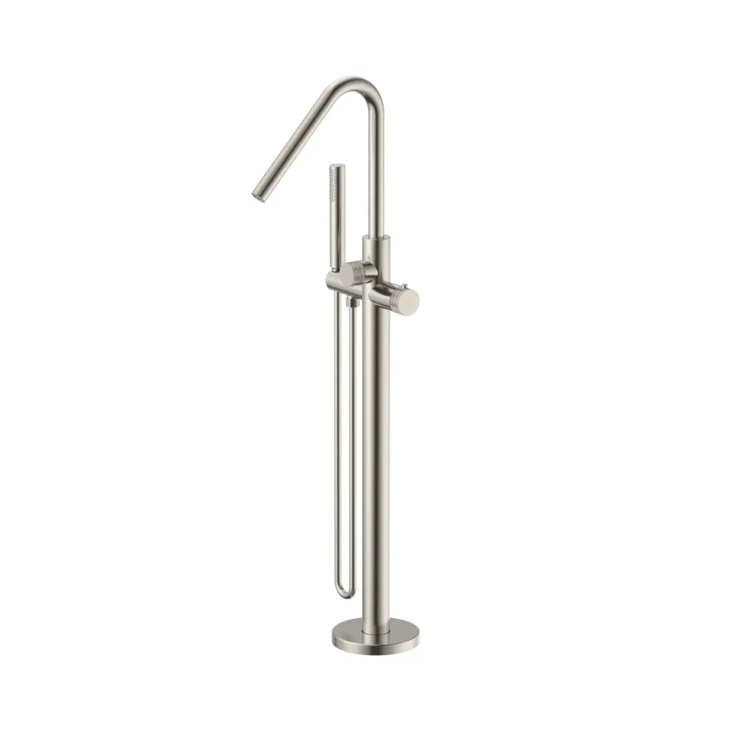 STRIA BADMENGKRAAN - VRIJSTAAND - THERMOSTATISCH - MET HANDDOUCHE EN DOUCHESLANG - KNOPPEN MET RIBBELSTRUCTUUR - BELGAQUA - GEBORSTELD RVS