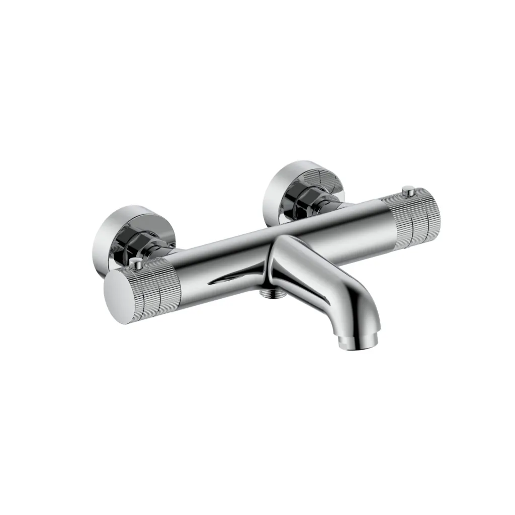 STRIA BADMENGKRAAN - THERMOSTATISCH - OPBOUW - KNOPPEN MET RIBBELSTRUCTUUR - BELGAQUA - CHROOM