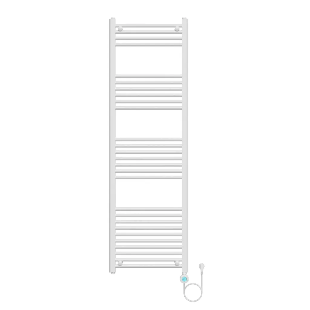 [BEWF1600500] BELRAD ELEKTRISCHE HANDDOEKDROGER - MET DIGITALE, PROGRAMEERBARE THERMOSTAAT - SMART WIFI - AANSLUITING RECHTS - 900W - 1600X500 MM - GLANZEND WIT