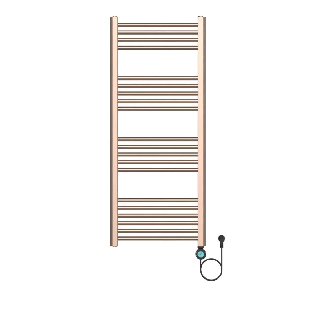 [BECO1200500] BELRAD ELEKTRISCHE HANDDOEKDROGER - MET DIGITALE, PROGRAMEERBARE THERMOSTAAT - SMART WIFI - AANSLUITING RECHTS - 700W - 1200X500 MM - GEBORSTELD KOPER