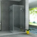 ALONI DOUCHEWAND - DRAAIDEUR EN ZIJWAND  - 900X900X1950MM - CHROOM - HELDER GLAS