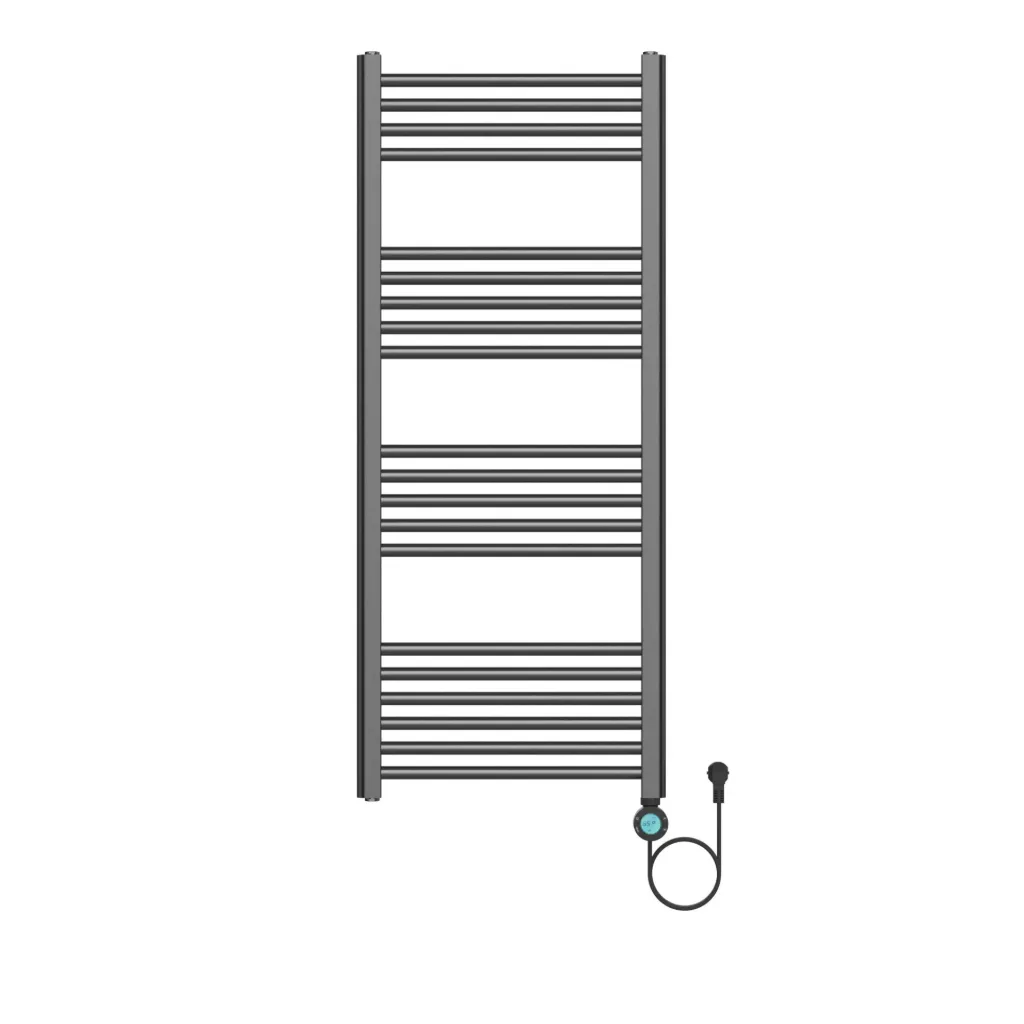 [BEGM1200500] BELRAD ELEKTRISCHE HANDDOEKDROGER - MET DIGITALE, PROGRAMEERBARE THERMOSTAAT - SMART WIFI - AANSLUITING RECHTS - 700W - 1200X500 MM - GUNMETAL