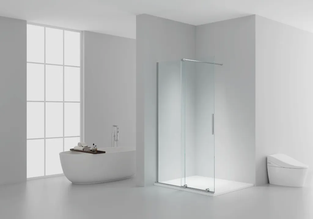 [DW-C120C] X-SLIDE INLOOPDOUCHE MET SCHUIFDEUR - SCHUIFDEUR VOOR NIS - MET ANTI-KALKBEHANDELING - OMKEERBAAR - 8MM VEILIGHEIDSGLAS - 120X200CM - CHROOM - HELDER GLAS