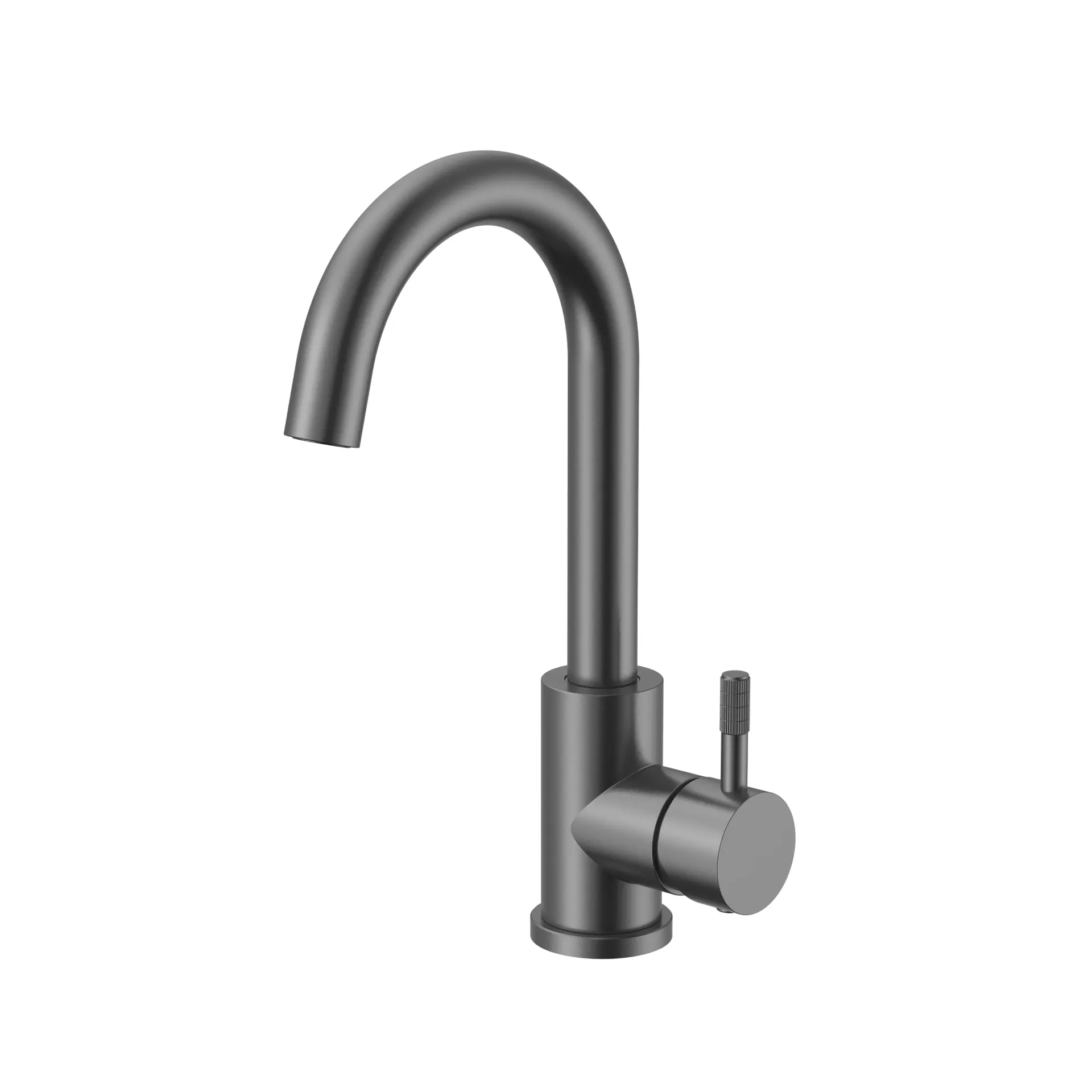 [PRM1312-GG] STRIA WASTAFELMENGKRAAN - GEBOGEN UITLOOP - DRAAIBAAR - COLD START - HENDEL MET VERFIJNDE RIBBELSTRUCTUUR - ZONDER AFVOERPLUG - GUNMETAL (PVD)