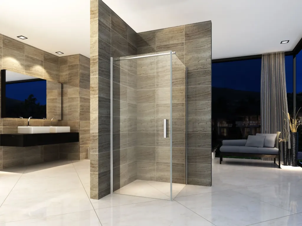 [CR01-9090] Aloni Draaideur + Zijwand 6Mm 90X90