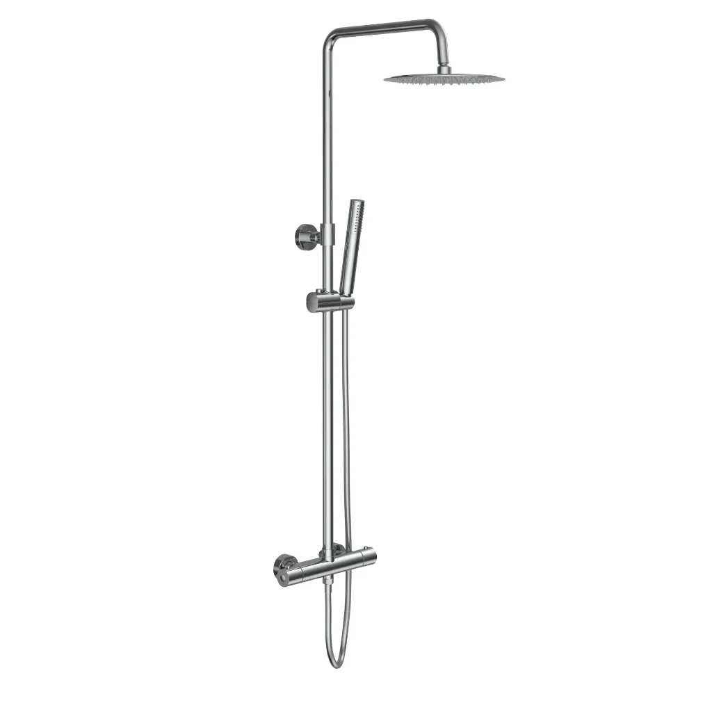 ALONI OPTIMA RONDO REGENDOUCHESET - THERMOSTATISCH - OPBOUW - COOL TOUCH - BELGAQUA - CHROOM