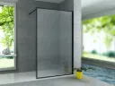 ALONI INLOOPDOUCHE MET KADER - 1000 X 2000MM - MAT ZWART - HELDER GLAS