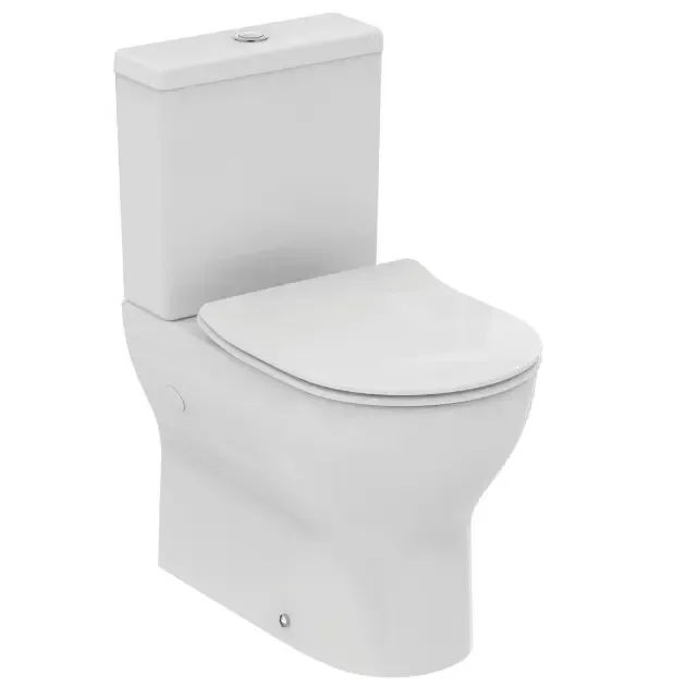 [E336301] Pack Staande WC Back To Wall Rimless verkort H/PK met reservoir (onderaansluiting) 4.5/3L en soft close zitting
