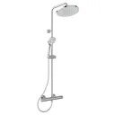 Douchesysteem met CeraTherm T25, handdouche Ø 100 mm 8 l/min 3F, hoofddouche Ø 250 mm 12 l/min en IdealFlex 1500 mm